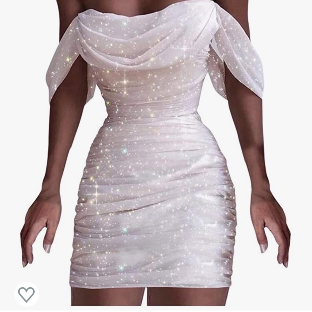 Women Cowl Neck Sequined Mini Dress